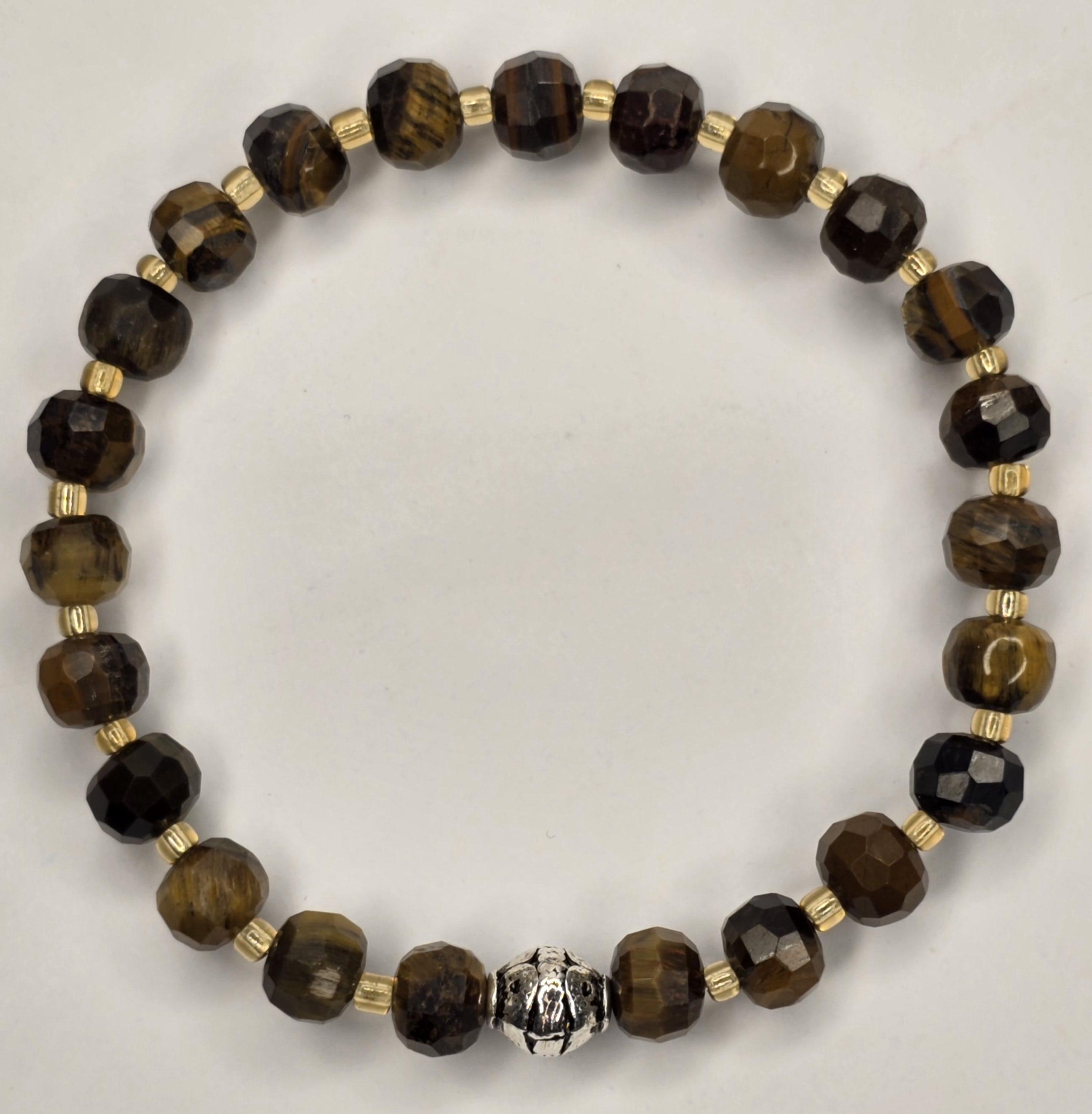 %100 Doğal  Kaplan Gözü Taş Bileklik Küp Kesim 0.6mm