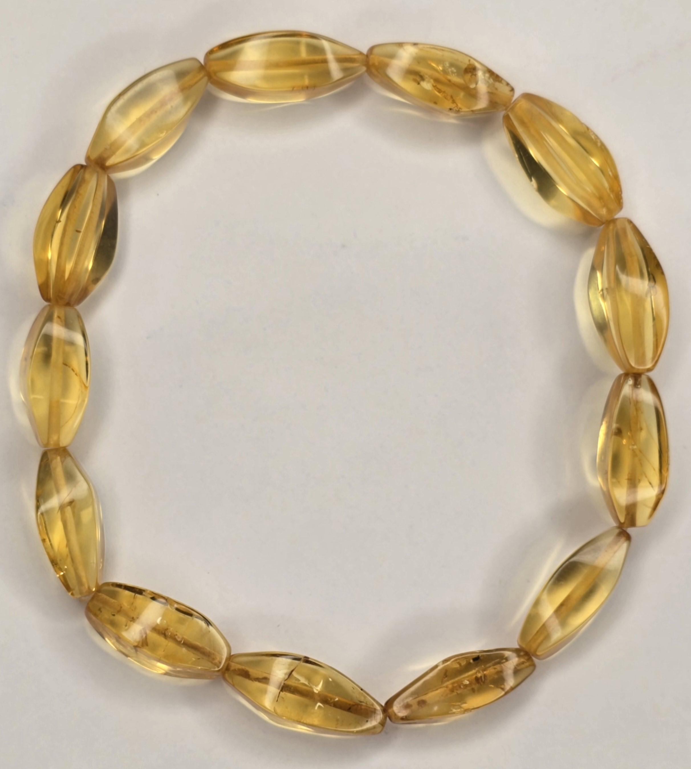 %100 Damla Kehribar Özel Kesim Bileklik