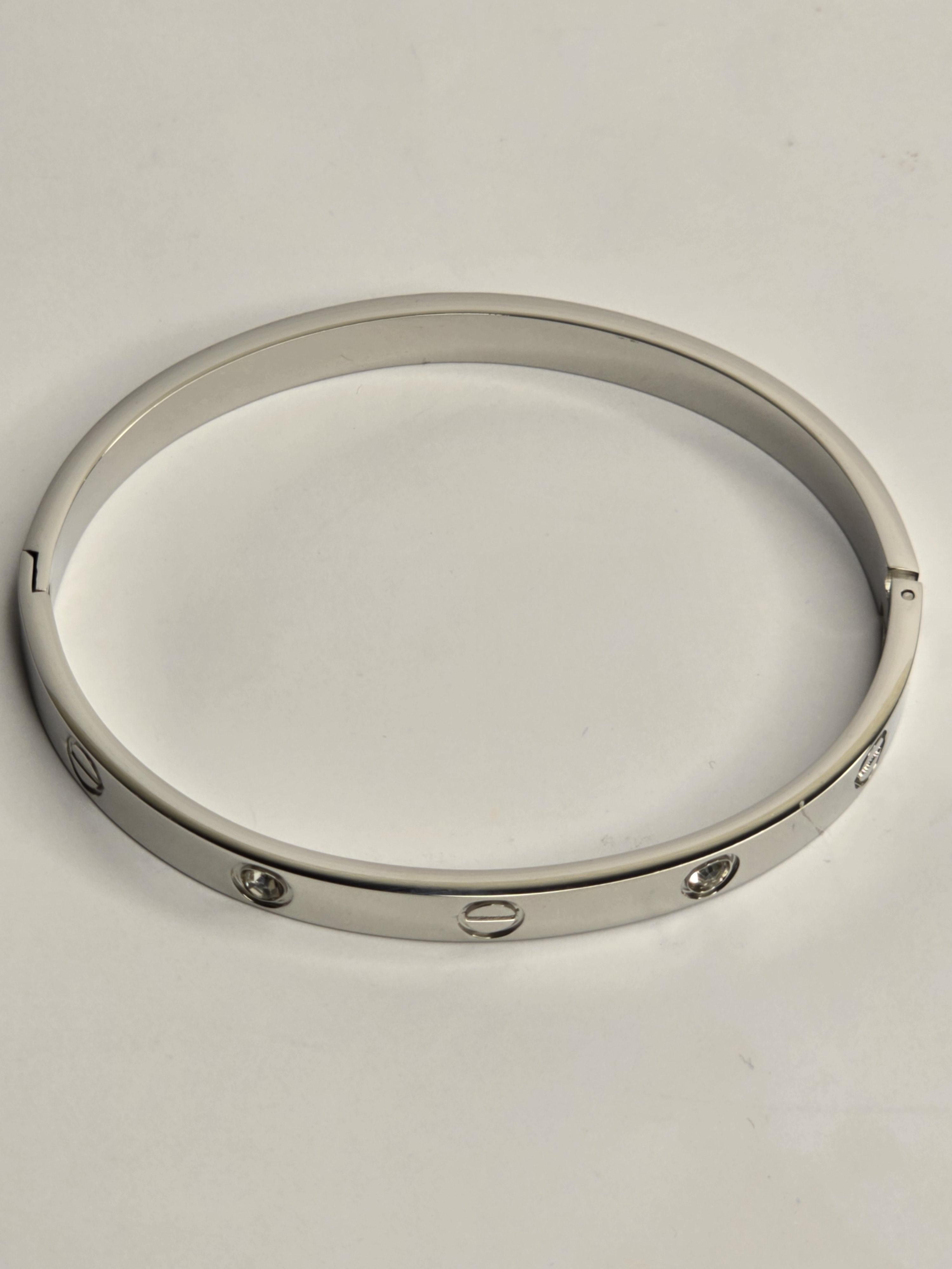 Cartier Çivi Desenli  Çelik Kelepçe