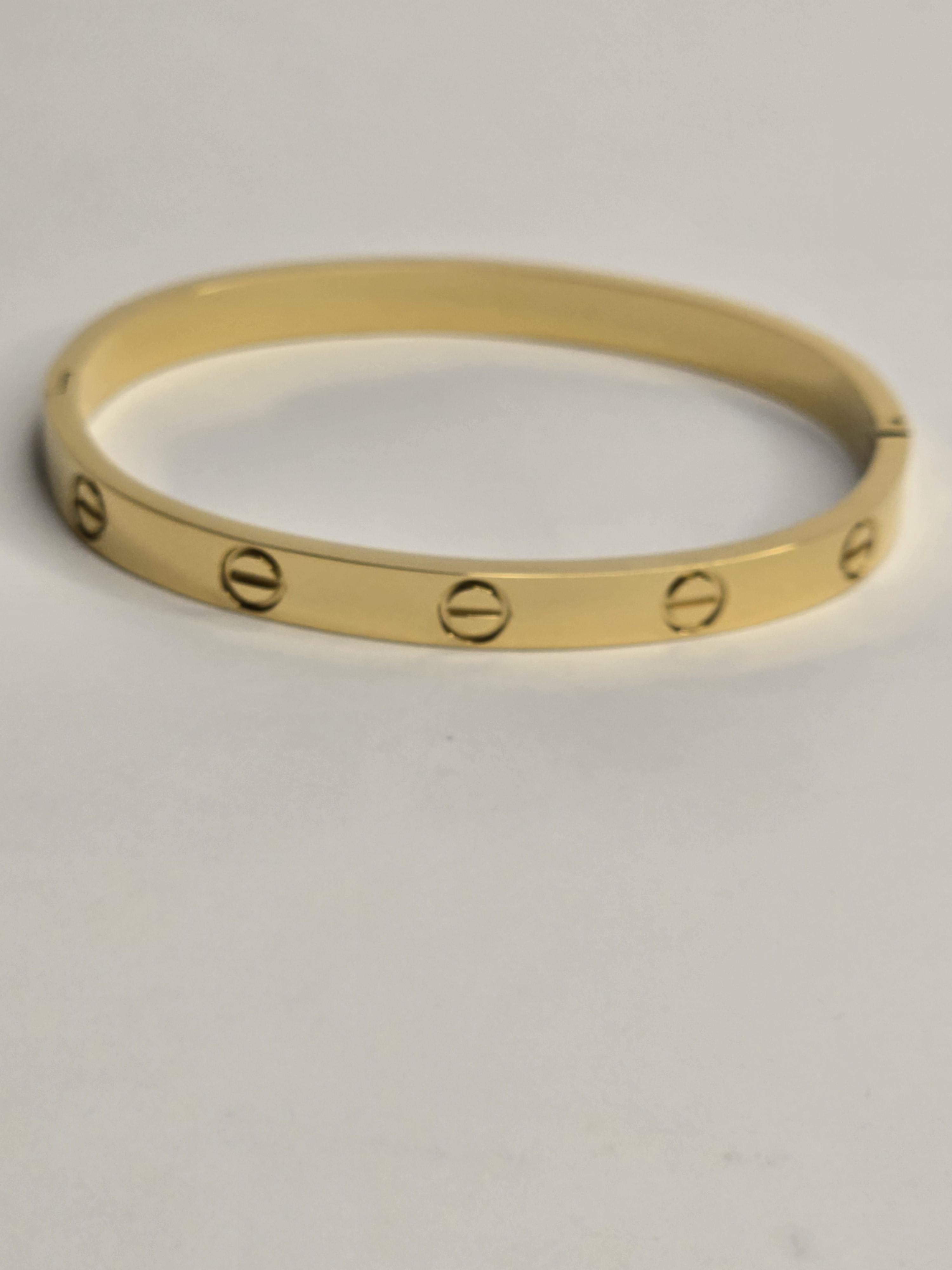 Cartier Çivi Desenli  Çelik Kelepçe