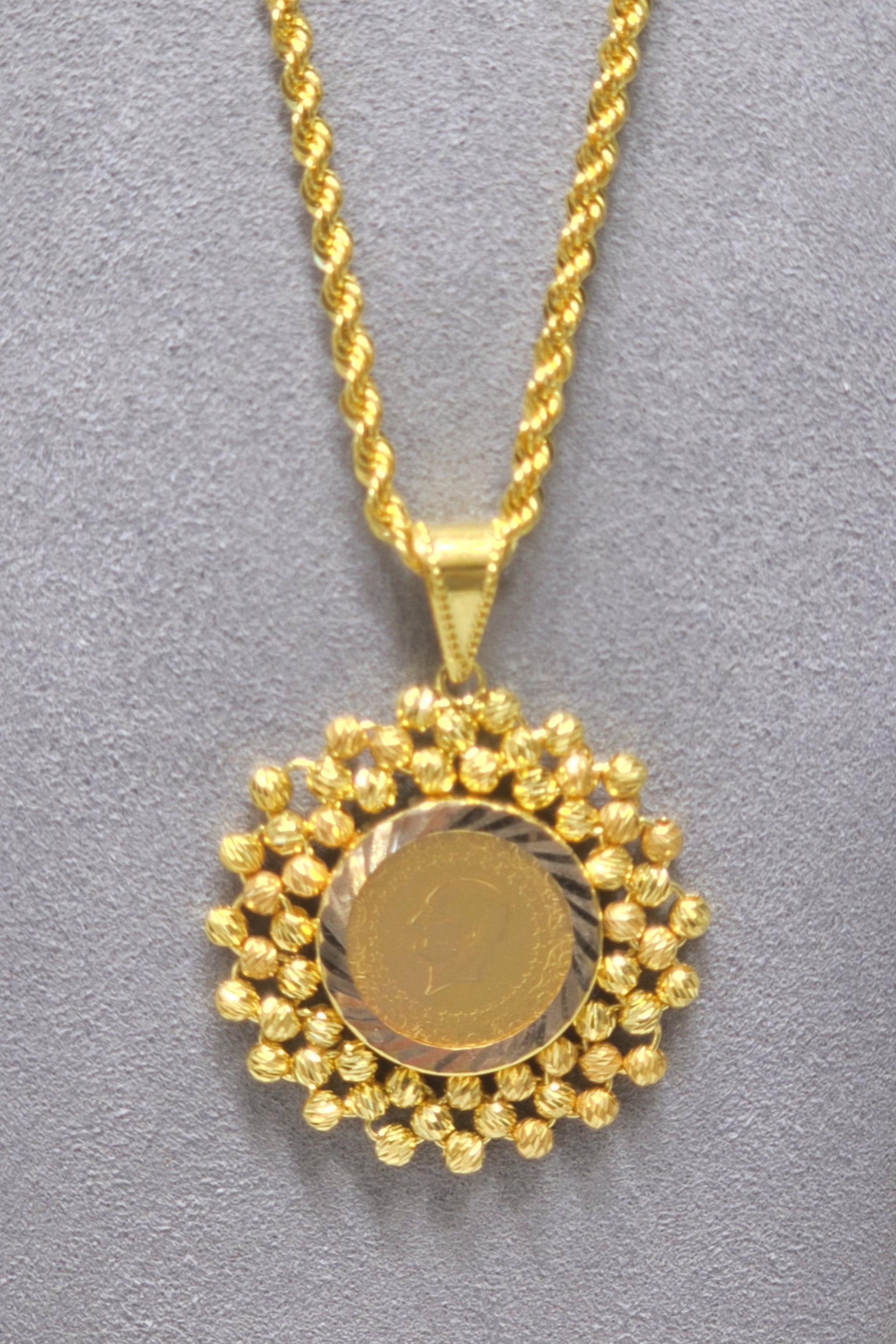 14 Ayar Halat Zincirli Çeyrekli Kolye Uç  10.50 Gram